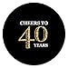 Adult 40th Birthday - Gold - Cupcake Picks with Stickers - Birthday Party Cupcake Toppers - 12 Count