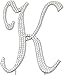 Sparkly Rhinestones Letter K Cake Topper, Birthday Wedding Anniversary Silver Initial K