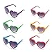 6 Neon Colors Heart Shape Party Favors Sunglasses, Multi Packs (6-Pack)