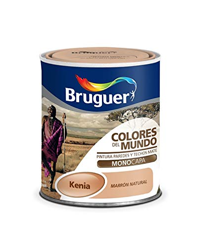 BruguerPlastic Paint Colours World Kenya Brown MATZ 750 ml, Black