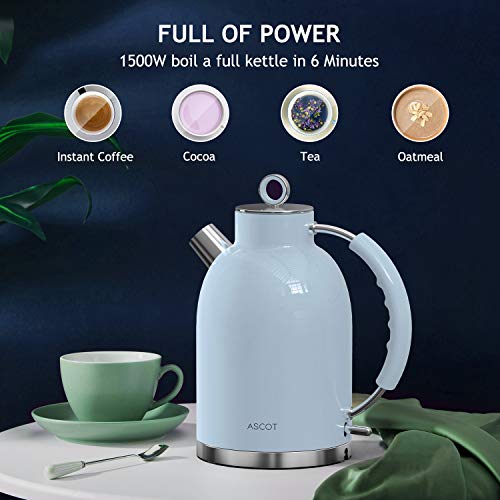 Electric Kettle, ASCOT Electric Tea Kettle, Stainless Steel Kettle Water Boiler, Fast Boiling