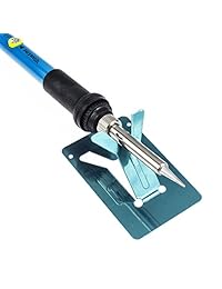 Vastar   Juego completo de plancha de soldadura de 60 W, 110 V, temperatura ajustable con 5 puntas diferentes, bomba de desoldar, soporte, pinzas antiestáticas y tubo de soldadura adicional para uso reparado variado