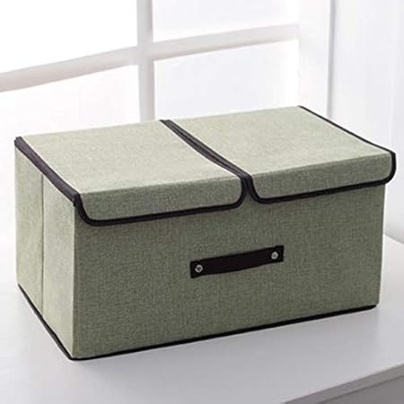 Caja de almacenamiento de tela plegable con tapa, caja de