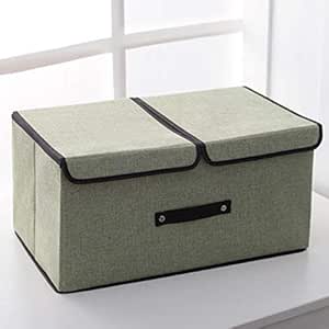 Caja de almacenamiento de tela plegable con tapa, caja de