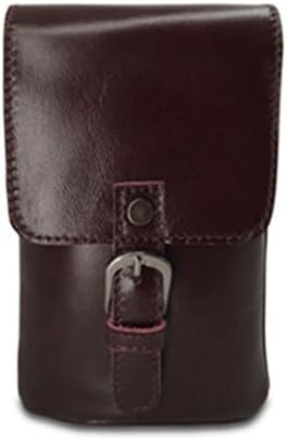 KUAISUF Genuine Leather Mobile Phone Bags Small Men Belt Waist Bags Small Men Belt Man Pack Dark Purple