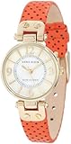 Anne Klein Women's 10/9888MPOR Gold-Tone Orange Leather Strap Watch