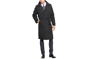 London Fog Men's Double Breasted Belted Iconic Trench Coat, with Zip Out Liner