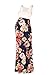 Beachcoco Women's Maternity Sleeveless Maxi Empire Waist Flower Printed Tank Dress (L, Navy flower)