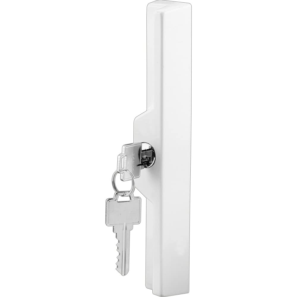 Photo 1 of Prime-Line C 1120 Sliding Door Outside Pull, with Key, White Diecast (Single Pack)