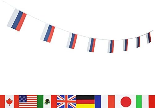 Russia Flag,LoveVC 100 Feet Russian Flag LoveVC 100 Feet National Country World String Flags Banners,International Party Decorations Supplies For Olympics,World Cup,Sports Clubs,Sports Events