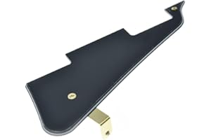 KAISH Black 3 Ply LP Guitar Pickguard with Gold Stainless Steel Bracket and Steel Mounting Screws for USA Les Paul