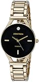 Armitron Women's 75/5334BKGP Diamond-Accented Dial Gold-Tone Bracelet Watch