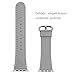 WFEAGL Compatible Apple Watch Band 38mm, Top Grain Leather Band Replacement Strap with Stainless Steel Clasp for iWatch Series 3,Series 2,Series 1,Sport, Edition (Grey Band + Silver Buckle)
