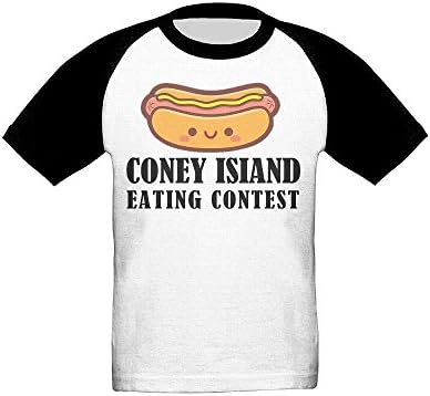 Kzsc55 Coney Isiand Eating Contest Children Short Comfortable Raglan Round Collar Tee Size2 Toddler