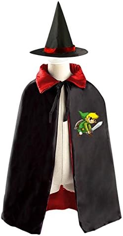 Zelda Breath of the Wild Link Halloween Costumes Decoration Cosplay Witch Cloak with Hat (Black)