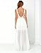 Blooming Jelly Womens White Sleeveless Deep V Neck Backless Lace Chiffon Bodycon Summer Maxi Dress,Small,White