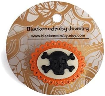 Pirate Skull Cameo Brooch