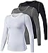 Lavento Women's Compression Shirt Sport Performance Crewneck Long-sleeve T Shirt