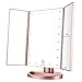 Spaire Vanity Makeup Mirror with Lights 3X/2X/1X Magnification, Trifold Travel Mirror, 180° Adjustable, Dual Power Supply, Lighted Cosmetic Mirror
