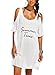 Womens Letters Print Baggy Swimwear Bikini Cover-ups Beach Dress(One Size,Z-White)