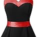 DRESSTELLS Vintage 1950s Cocktail Dress for Women, 50s 60s Retro Pinup Formal Wedding Guest Tea Party Halter Rockabilly Audrey Hepburn Swing Dress Black 2XL