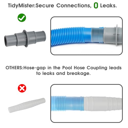 TidyMister Pool Hose Adapter Connector Coupling,1-1/4 to 1-1/2in,PP,1-Pack photo 12