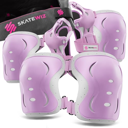 SKATEWIZ Schoner Inliner Kinder Knieschoner Kinder - Knieschützer - Protektoren Set - Knie und Ellenbogenschützer - Skateboard, Rollschuhe, BMX, Scooter - Impac
