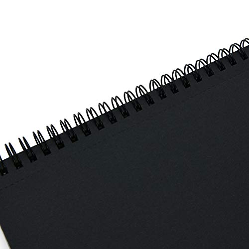 Black Sketch Pad : Book of Crisp Black Perforated Paper on Spiral - 32 Sheets Sketchpad - Thumbnail 5