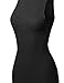 Awesome21 Women's Sleeveless Mock Neck Stretch Ribbed Sexy Body-Con Dress