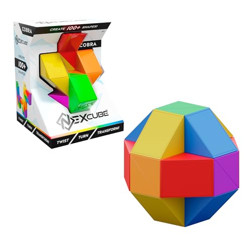 Nexcube Cobra, Forma Exclusiva. El Cubo para Speedcubers. Máxima Velocidad. Sin Pegatinas. con posicionamiento preciso y Sistema de Doble Ajuste, Multicolor (64551512)