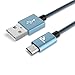 RAMPOW Micro USB Fast Charging Cable 2m-QC 3.0 Fast Charge Nylon Braided Android Charger-Compatible with Samsung Galaxy S7 Edge S6, Sony, HTC, Motorola, LG, Tablet and More-Blue