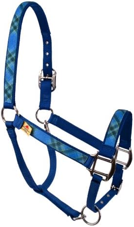 Red Haute Horse BUK1400MH Equine Elite Horse Halter, Blue Kilt