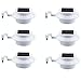 FALOVE Outdoor Solar Gutter LED Lights - White Sun Power Smart Solar Gutter Night Utility Security Light (Round Gutter Light (6pcs))