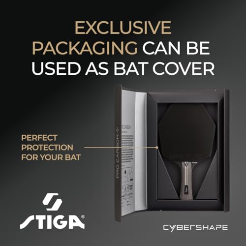 STIGA Cybershape Pro Carbon+ Table Tennis Racket 5 Star Hexagonal Shape Table Tennis Racket for Offensive Professional Players