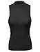 MBE Women's Solid Stretch Ribbed Sleeveless Mock Turtle Neck Knit Top