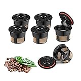 6 Pack Universal Reusable K Cup Coffee Filter for Keurig 1.0 Coffee Makers, Refillable Ground Coffee Filter, Compatible with K-Cup Pod Coffee Makers