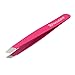 Tweezers With Case By PreciseGryp - Hand Finished Slant Tip Tweezer - Stainless Steel - Sparkly Pink