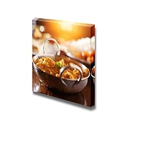 Canvas Prints Wall Art - Indian Butter Chicken Curry with Basmati Rice - 12" x 12"