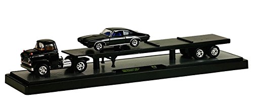1958 CHEVROLET LCF (Black) & 1969 PONTIAC GTO (Black) * Auto-Haulers Release 16 * M2 Machines 2015 Castline Premium Edition 1:64 Scale Die-Cast Vehicle Truck & Set (15-10) - Thumbnail 3
