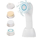 4 in 1 Electric Sonic Facial Cleansing Exfoliating Brush by Aboel Waterproof Face Skin Wash Care System Vibration Cleanser Brush