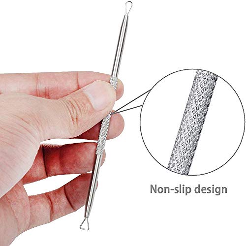 JSDOIN Blackhead Remover Comedone Extractor Tool,Best Acne Removal Kit - Treatment for Blemish, 5-in-1 Professional Zit Removing for Risk Free Nose Face Skin with Metal Case (Blackhead Remover)