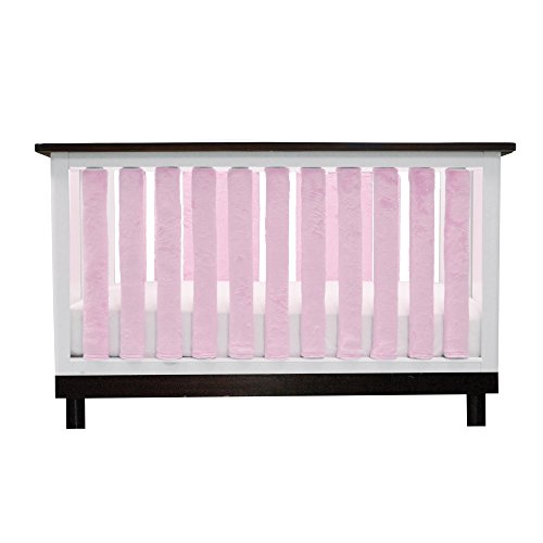 Pure Safety Vertical Crib Liners In Luxurious Pink Minky 38 Pack on