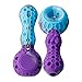Unbreakable Honey Silicone Straw Pipe with Cleaner Cover and Decorative Bowl Interior (Purple)