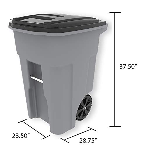 Toter 79248R2968 48Gal 2Wheel Trash Can, 48 Gallon, Greenstone