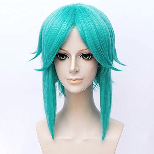 Aicos Fashion Lake Blue Short Spiky Anime Cosplay Party Costumes Wigs +Free Wig Cap