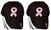 Y&W Headwear Set of 2 Breast Cancer Awareness Pink Ribbon Baseball Caps Hats/Pink on Black