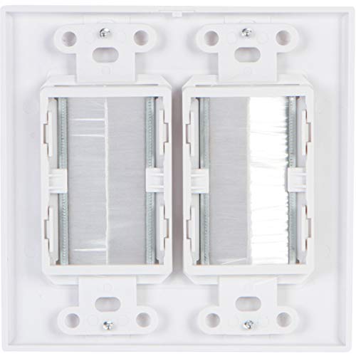 Buyer's Point Dual Brush Wall Plate [UL Listed] (10, White Kit)