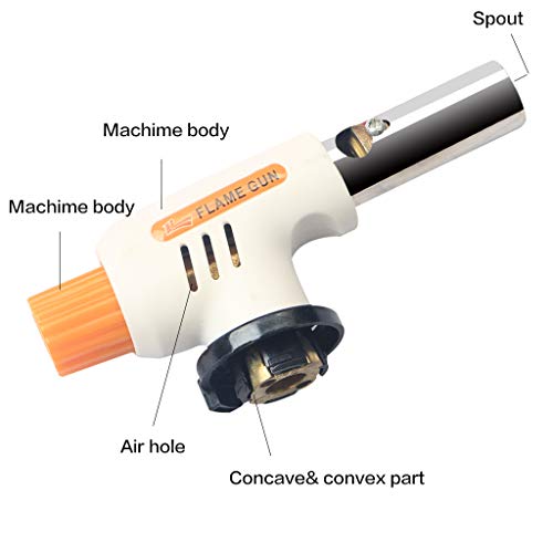 AIPINQI Culinary Butane Torch, Portable Flame Gun Chefs Torch Kitchen Blow Torch for Cooking Sous Vide, Creme Brulee and Pastries, Orange - Thumbnail 4