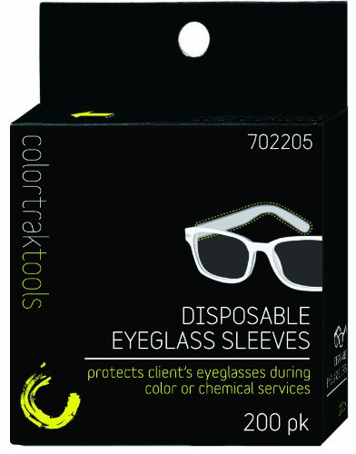 Colortrak disposable eyeglass sleeves, black (200 count)