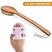 Body Brush, Silicon Bath Brush, Non-Slip Long Handle Back Dry Brush with Bath Scrubber, Gentle Exfoliating Shower Brush for Body Massage Blood Circulation.